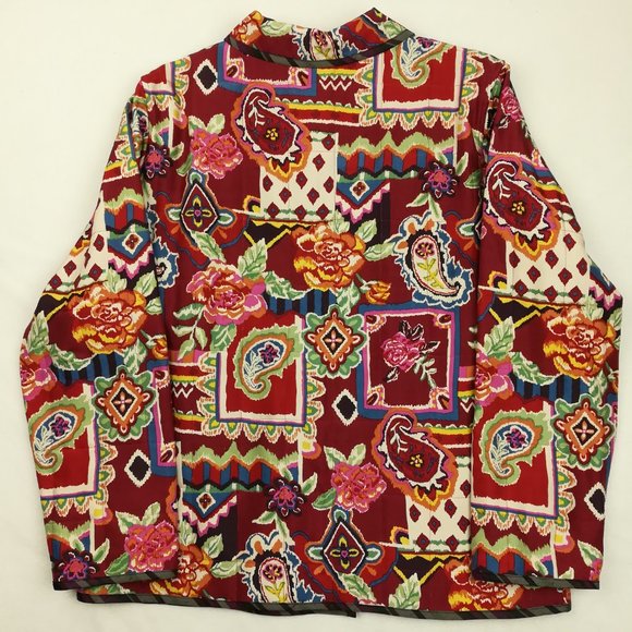 NWT Koos of Course Blazer Jacket Silk Floral Paisley Quilted Quilt Lined - Picture 8 of 8